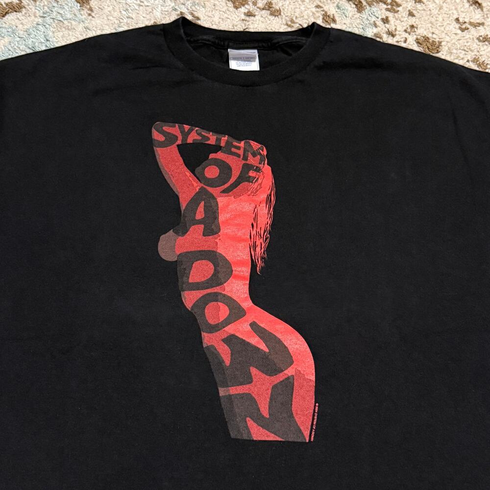 Vintage 2004 System of a Down Shirt Size XL Woman Silhouette Numetal Y2K